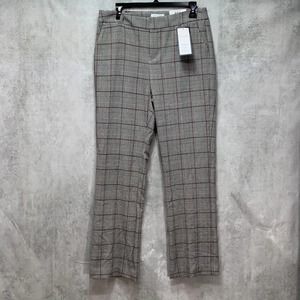 Charter Club Grey Mid Rise Plaid Straight Leg